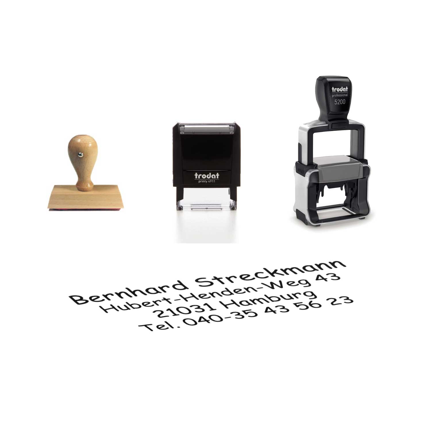 Adressstempel mit 4 Zeilen Text Adressstempel mit 4 Zeilen Text