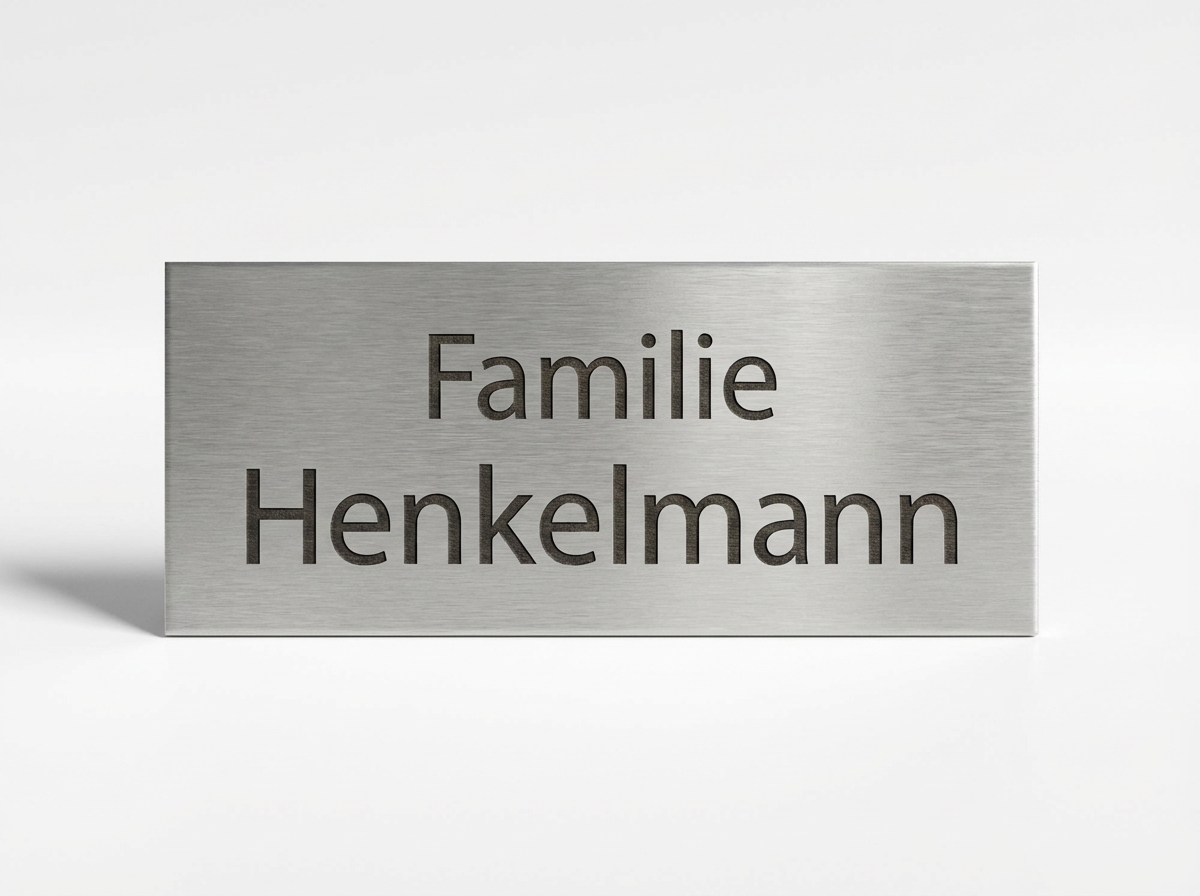 Edelstahlschild lasergraviert