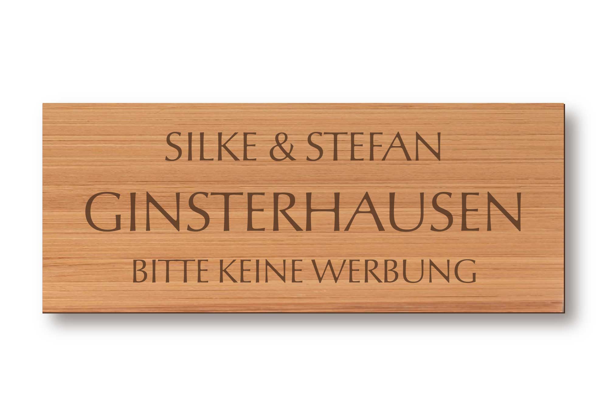 Holzschild graviert rechteckig